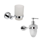 Set 2 pezzi accessori da bagno margherita 002 ottone cromato