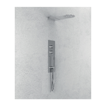 Wall kit a parete da incasso a muro acciaio inox + soffione doccia a parete acciaio inox punta tonda con cascata