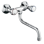 Rubinetto a muro down canna a esse in ottone cucina con erogazione orientabile *** confezione 1