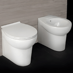 Ogomondo sanitari ceramica dark a pavimento vaso wc bidet sedile