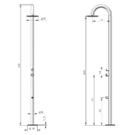 Sined-Palau-Doccia-Da-Piscina-Curva-In-Acciaio-316l-Con-Miscelatore-e-Lavapiedi-Inox-Satinato