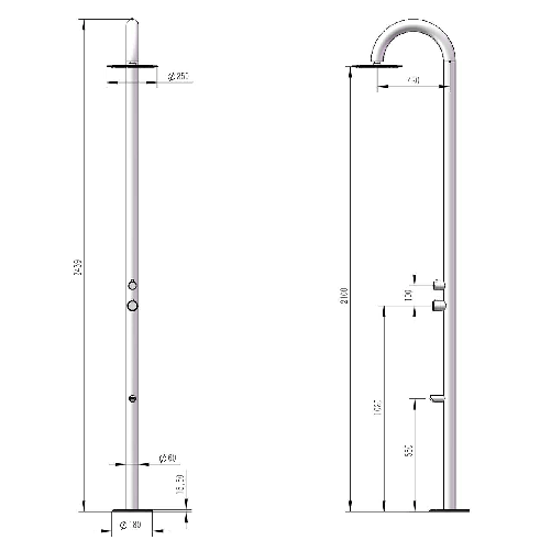 Sined-Palau-Doccia-Da-Piscina-Curva-In-Acciaio-316l-Con-Miscelatore-e-Lavapiedi-Inox-Satinato