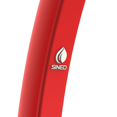 Sined-Sole-Doccia-Solare-Curva-In-Polietilene-Hd-Con-Soffione-e-Lavapiedi-Da-25-Lt-Rossa