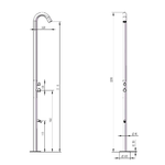 Sined-Quartu-Doccia-Per-Esterni-In-Acciaio-316l-Con-Soffione-e-Lavapiedi-h-2289-Cm-Inox