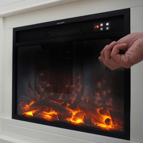 Caminetto-Fuego-Roberta-Blanco-1500w-a-Parete-Con-Cornice-Telecomando-e-Bruciatore-Bianco-Crema