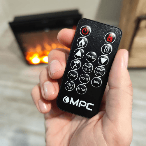 Mpc-Caminetto-Vulcano-Bruciatore-Elettrico-Led-Per-Camino-Da-1500w-Solo-Effetto-Fiamma-Nero