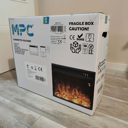 Mpc-Caminetto-Vulcano-Bruciatore-Elettrico-Led-Per-Camino-Da-1500w-Solo-Effetto-Fiamma-Nero