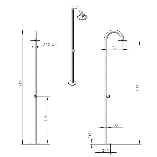 Sined-Palau-Doccia-Da-Piscina-Curva-In-Acciaio-316l-Solo-Acqua-Fredda-Inox-Satinato