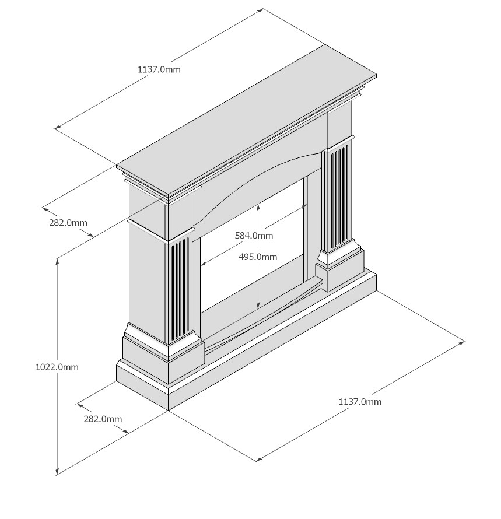 Tagu-Fm464we1-Cornice-In-Legno-Per-Caminetto-Elettrico-Magna-Wenge