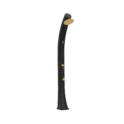 Sined-Sole-Xxl-Doccia-Solare-Curva-In-Polietilene-Hd-Con-Rubinetto-e-Lavapiedi-Nero