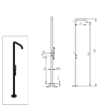 Sined-Chia-Doccia-Per-Piscina-In-Acciaio-Inox-316l-Con-Miscelatore-e-Doccetta-h-230-Cm-Nero