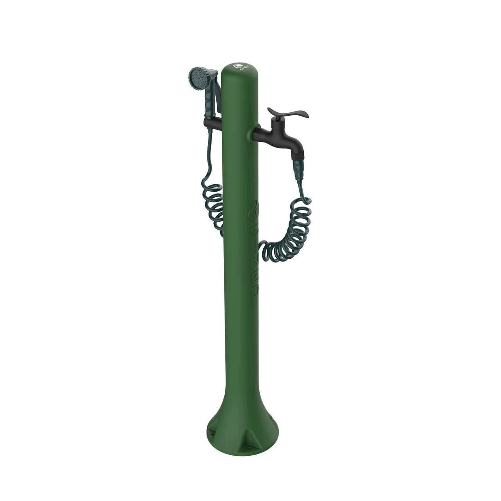 Sined-Acqua-Pro-Fontanella-Da-Giardino-Con-Attacco-Laterale-e-Pistola-In-Polietilene-Verde