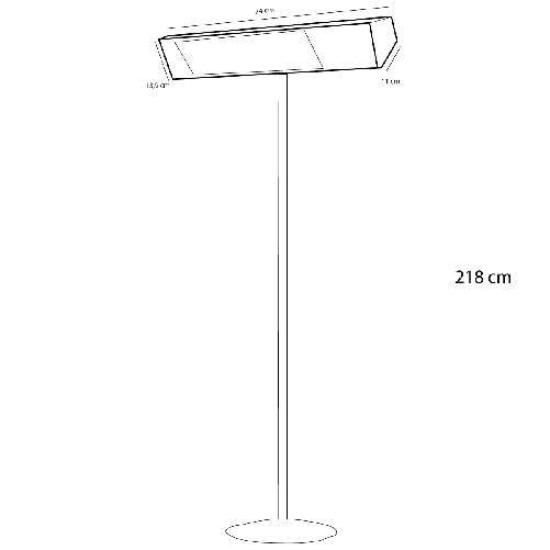 Sined-Caldo-Ira-Inox-Palo-Wifi-Lampada-Riscaldante-Wifi-Esterna-Da-2000-Con-Kit-Completo-Di-Palo