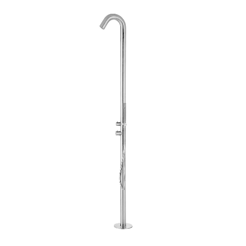 Sined-Alghero-Doccia-Curva-Da-Esterno-In-Acciaio-Inox-316l-Con-Doccino-Inox-Satinato