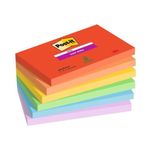 Post-it Confezione 6 Blocchetti 76x127mm 6x90 Fogli Super Sticky Collezione Playful Rosso