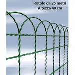 BricoShop24 Rete Aiuola Ornamentale 40 cm Altezza Cavatorta Rotolo 25 Metri Zincata Verde