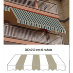 Tenda Parasole a Caduta Beige 200x250 cm con Bracci Balcone Esterno Rullo Sole