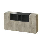 Mobile Basso Credenza Multiuso 150 cm con 2 Ante e Ripiani in Legno