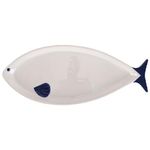 Piatto portata ovale in ceramica l. 37 cm, stile coastal, Paranza