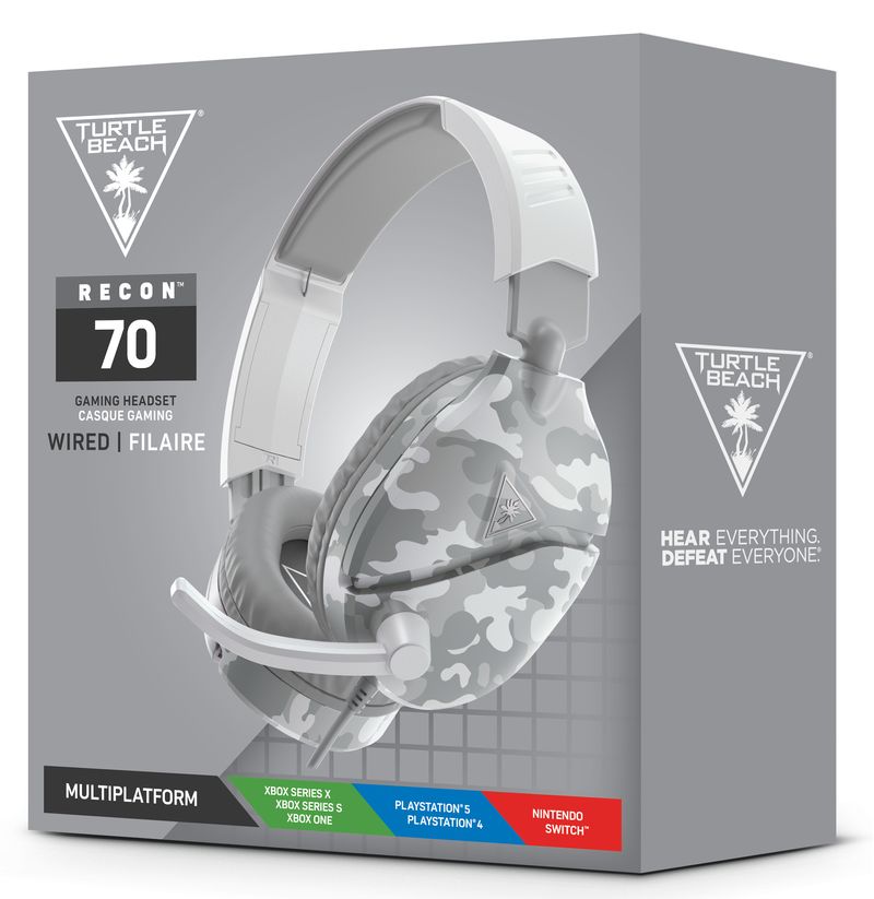 Turtle-Beach-Recon-70-Auricolare-Cablato-A-Padiglione-Giocare-Grigio-Bianco