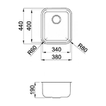 Elleci-Space-340-R15-Lavello-sottopiano-Rettangolare-Acciaio-inossidabile