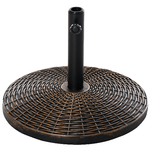 Outsunny Base per Ombrellone Rotonda in Plastica Effetto Rattan da 25kg per Pali da 35mm, 38mm, 48mm