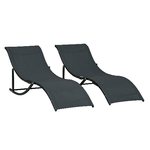 Outsunny Set 2 Sdraio da Giardino Pieghevoli, Lettino Prendisole in Alluminio e Textilene, 61x165x63cm