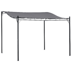 Outsunny Gazebo Pergola 3x3m da Giardino con Tenda Impermeabile Grigia