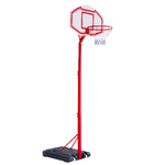 HOMCOM Canestro Basket Autoportante con Altezza Regolabile 210-260cm e Ruote, Rosso