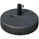 Outsunny Base per Ombrellone da Giardino con Palo Centrale Φ3.8cm e 4.8cm, HDPE Nero