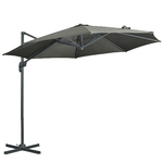 Outsunny Ombrellone da Giardino Decentrato 3x2.5 m Girevole a 360° con Angolazione Regolabile, Grigio