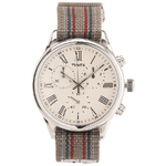 Timex-Orologio-al-quarzo-WESTON-AVENUE-quadrante-in-acciaio-38-MM-case-colore-acciaio---quadrante-bianco-cinturino-in-tessuto-Reversibile-Slavato-Sabbia-Bianco-Blu-Rosso---Sabbia-18-MM-resistente-all-acqua-fino-a-50-M-di-profondita