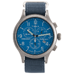 Timex-Orologio-al-quarzo-ALLIED-CHRONO-quadrante-in-ottone-42-MM-case-colore-anticato-argento---quadrante-blu-cinturino-in-tessuto-Blu-20-MM-con-luce-notturna-INDIGLO-resistente-all-acqua-fino-a-100-M-di-profondita