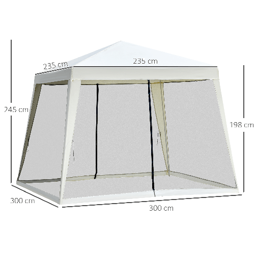 Outsunny-Gazebo-Impermeabile-con-Zanzariere-da-Giardino-Esterno-Tendone-in-Poliestere-3-x-3-x-2.45-m-Beige