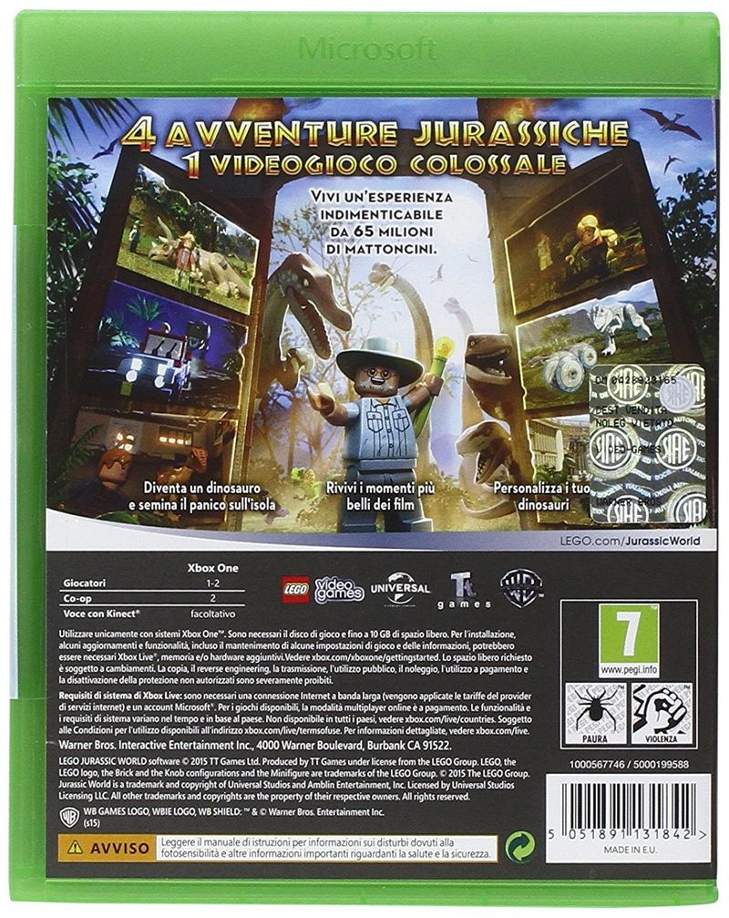 Warner-Bros-Lego-Jurassic-World-Xbox-One-Standard-Inglese-ITA