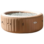 Intex 28426EX PureSpa Vasca Idromassaggio Gonfiabile Bubble Massage 4 posti 120 Getti Riscaldatore PVC Beige 196x71 cm Con Accessori 4 posti Beige