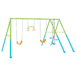 Intex 44130 Altalena Swing Set Colorata Due Seggiolini Dondolo e Trapezi 465x249x203 cm