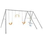 Intex 44131 Altalena Swing Set Grigia Due Seggiolini Dondolo e Trapezi 465x249x203 cm