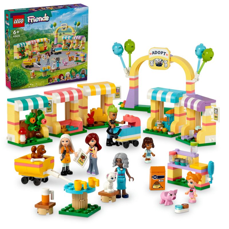 LEGO-Friends-42615-Giorno-dell-Adozione-dei-Cuccioli-Giochi-per-Bambini-6--con-7-Personaggi-e-5-Figure-di-Animali-Giocattolo