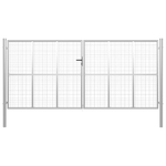 Cancello per Giardino in Acciaio Zincato 415x250 cm Argento