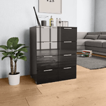 vidaXL Credenza con Finitura Lucida Nera 60x35x80 cm in Truciolato