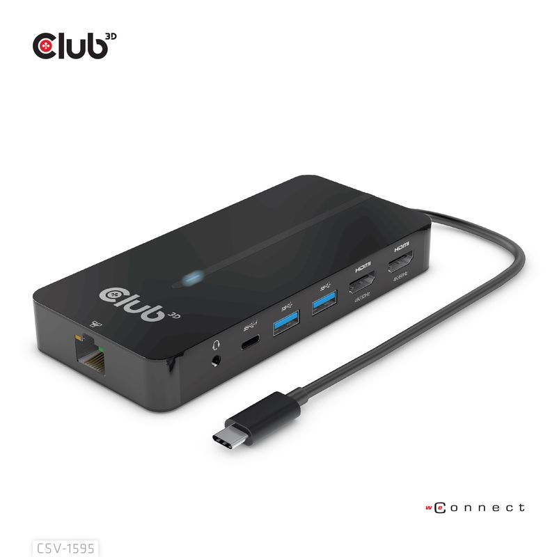 CLUB3D-CSV-1595-replicatore-di-porte-e-docking-station-per-laptop-USB-3.2-Gen-1--3.1-Gen-1--Type-C-Nero