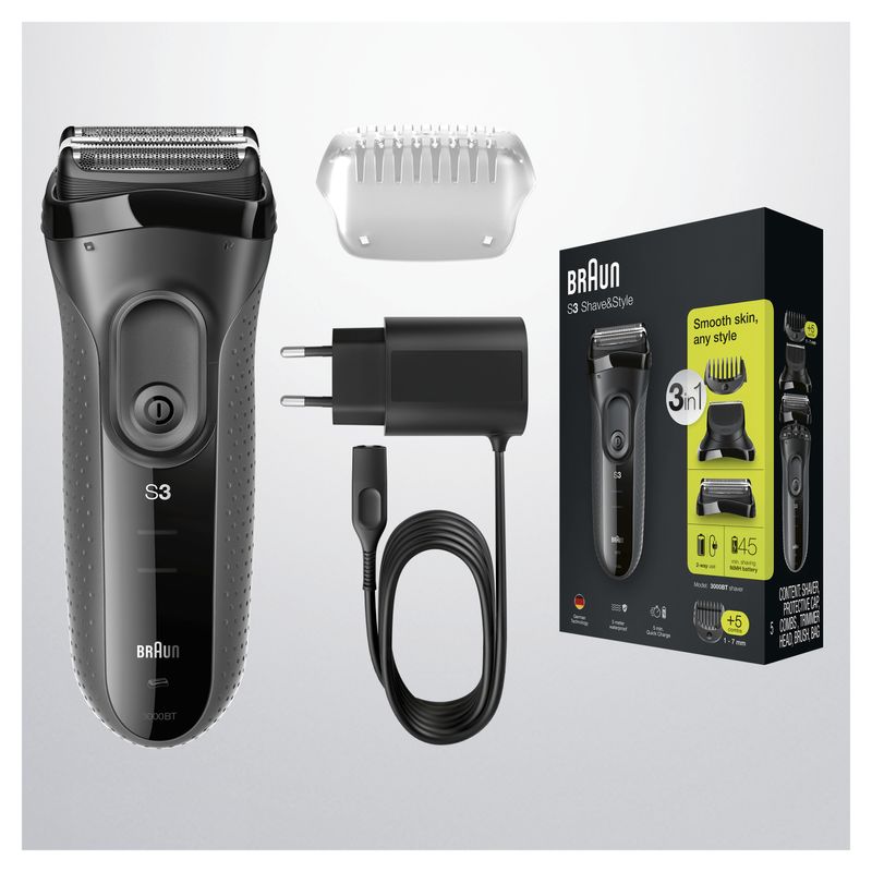 Braun-Series-3-3000BT-Rasoio-Trimmer-Grigio