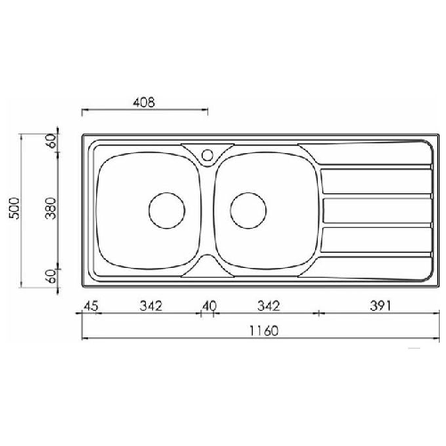 CM-universal-116-x-50-2V-Lavello-ad-incasso-Rettangolare-Acciaio-inossidabile