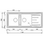 CM-brando-116-x-50-2V-Lavello-ad-incasso-Rettangolare-Acciaio-inossidabile