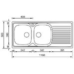 CM-Siros-116x50-2V-Lavello-ad-incasso-Rettangolare-Acciaio-inossidabile