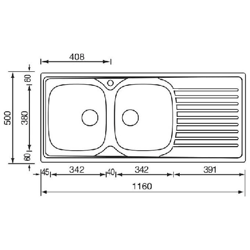 CM-Siros-116x50-2V-Lavello-ad-incasso-Rettangolare-Acciaio-inossidabile