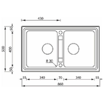 CM-brando-86-x-50-2V-Lavello-ad-incasso-Rettangolare-Acciaio-inossidabile