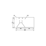 CM-batik-86-x-50-1V-Lavello-montato-su-piano-Rettangolare-Acciaio-inossidabile