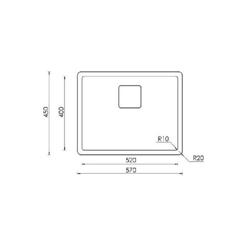 CM-pyper-57-x-45-Lavello-ad-incasso-Rettangolare-Acciaio-inossidabile